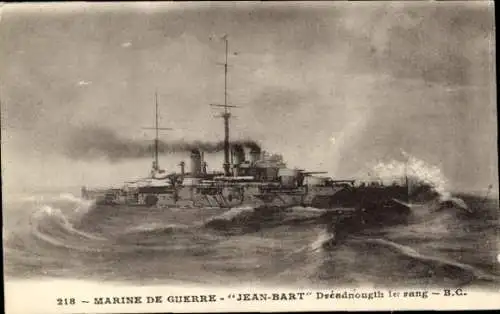 Ak Französisches Kriegsschiff, Jean Bart, Dreadnought 1er Rang, Marine de Guerre