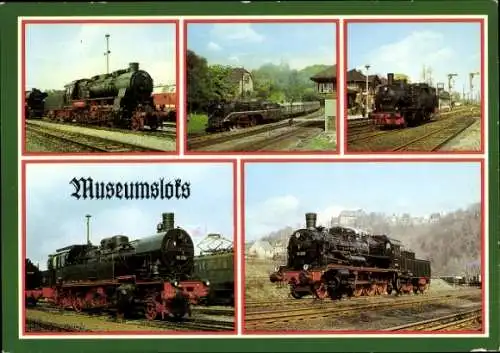 Ak Deutsche Eisenbahn, Museumloks, Dampflok 58 261, 18 201, 74 1230, 93 230, 38 205, G 12, T 12