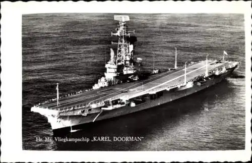 Ak Niederländisches Kriegsschiff, Hr. Ms. Vliegkampschip Karel Doorman, Flugzeugträger