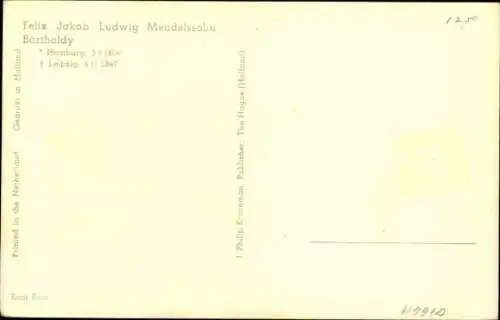 Ak Komponist Felix Mendelssohn-Bartholdy, Portrait