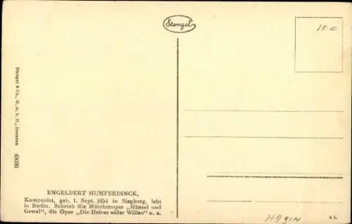 Künstler Ak Engelbert Humperdinck, Komponist, Portrait