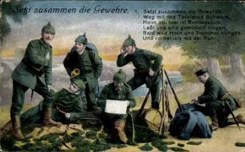 Ak Setzt zusammen die Gewehre, Soldaten, Uniformen, I. WK