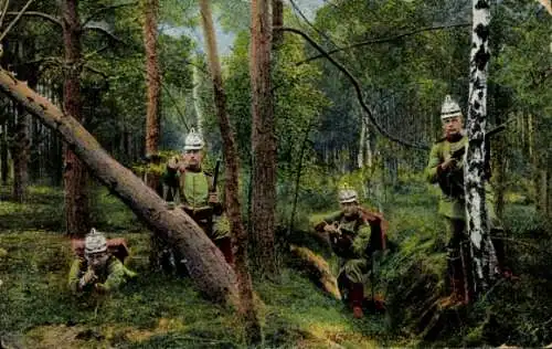 Ak Deutsche Soldaten in Uniformen, Jägerpatrouille, I WK