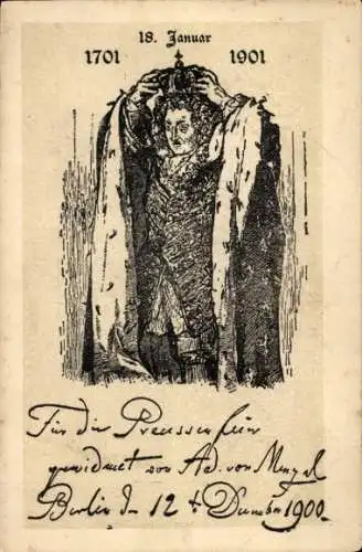 Künstler Ak von Menzel, Adolph, König Friedrich II. von Preußen, Friedrich der Große