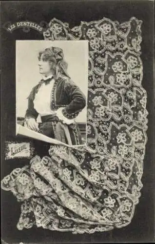 Ak Französische Tracht, Klöppelwerk, Frau-Portrait, Luxeuil