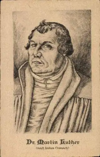 Künstler Ak Cranach, Lukas, Reformator Martin Luther, Portrait