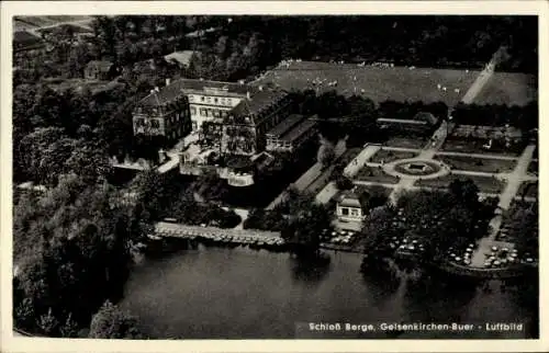 Ak Buer Gelsenkirchen im Ruhrgebiet, Schloss Berge, Fliegeraufnahme