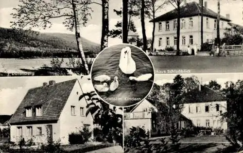 Ak Bad Iburg in Niedersachsen, Haus Schloßblick, Gretel mit Kindern, Haus Heinrichs, Dörenberg