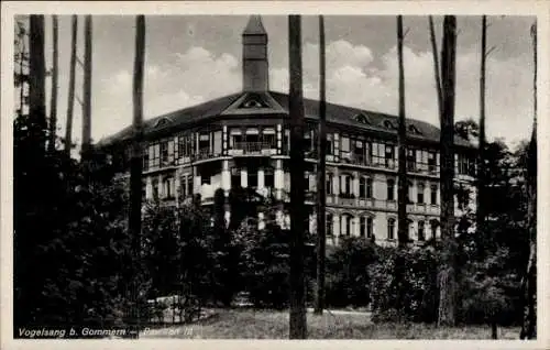 Ak Vogelsang Dannigkow, Blick zum Pavillon III, Bäume