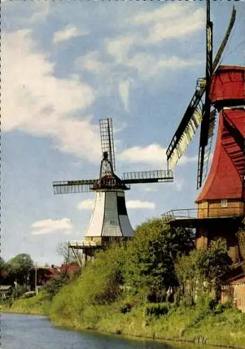 Ak Greetsiel Krummhörn in Ostfriesland, Windmühlen