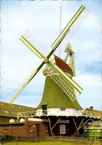 Ak Nordseebad Norderney Ostfriesland, Windmühle, Teestube zur Mühle