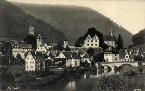 Ak Hirsau Calw im Schwarzwald, Teilansicht, Brücke