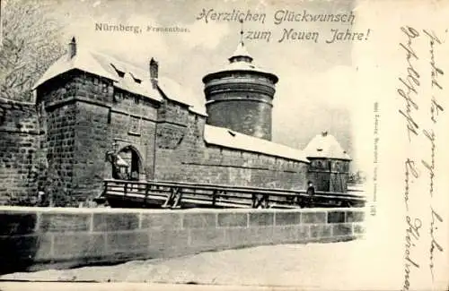 Ak Nürnberg in Mittelfranken, Frauentor, Winter
