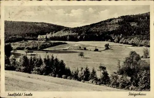 Ak Saalfeld an der Saale Thüringen, Erholungsheim Steigerhaus, Panorama