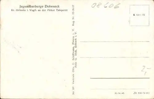 Ak Oelsnitz im Vogtland, Jugendherberge Dobeneck