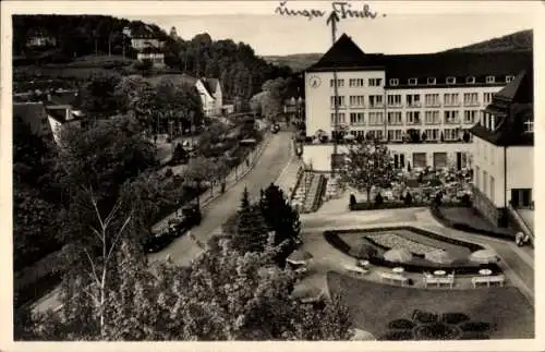 Ak Oberschlema Bad Schlema im Erzgebirge Sachsen, Blick auf Radiumbad, Kurhotel und Hammerberg