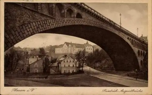 Ak Plauen im Vogtland, Partie bei der Friedrich August Brücke