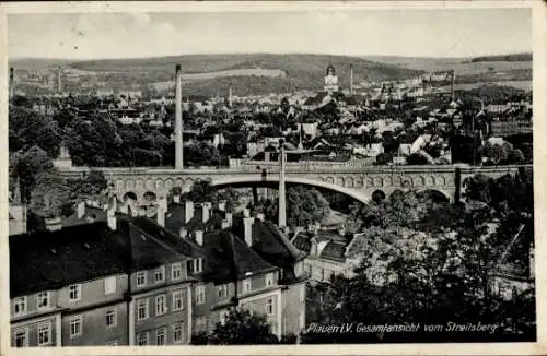 Ak Plauen im Vogtland, Gesamtansicht vom Streitsberg