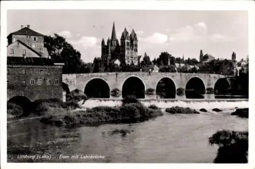 Ak Limburg an der Lahn in Hessen, Blick auf den Dom mit Lahnbrücke