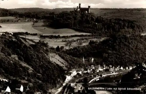 Ak Balduinstein an der Lahn, Teilansicht, Schloss Schaumburg