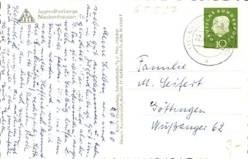 Ak Niedernhausen im Taunus Hessen, Jugendherberge