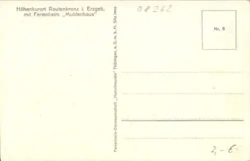 Ak Rautenkranz im Vogtland, Gesamtansicht, Ferienheim Muldenhaus