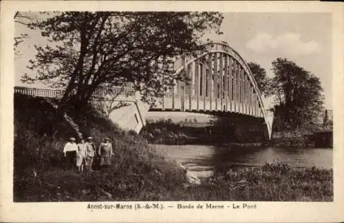 Ak Annet Seine et Marne, Bords de Marne, Pont