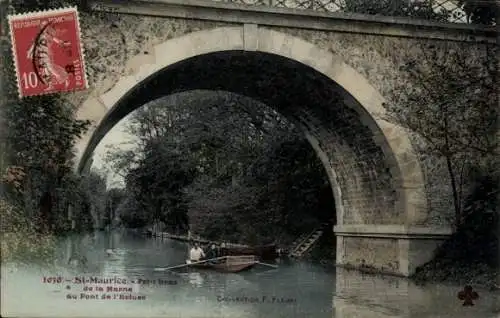 Ak Saint Maurice Charenton Val de Marne, Petit bras de la Marne au Pont de l'Ecluse