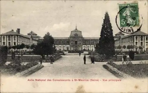 Ak Saint Maurice Val-de-Marne, Asile National des Convalescents, Vue principale