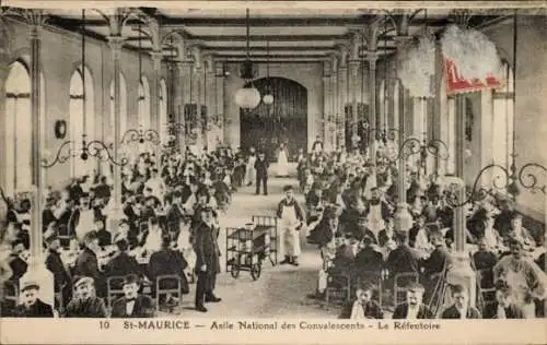 Ak Saint Maurice Val-de-Marne, Asile National des Convalescents, Speisesaal