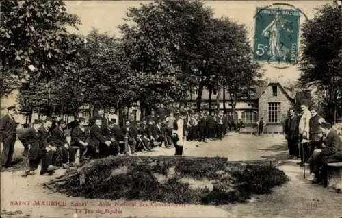 Ak Saint Maurice Val de Marne, Asile National des Convalescents, Boulespiel