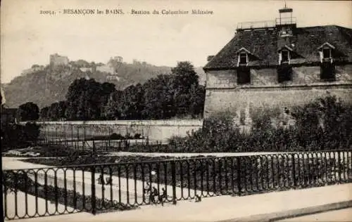 Ak Besançon les Bains Doubs, Bastion des Colombier Militaire