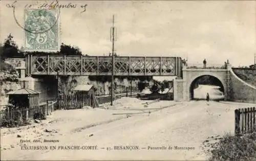 Ak Besançon Doubs, Montrapon-Fußgängerbrücke