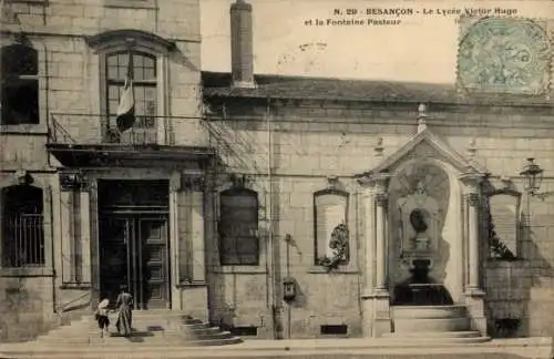 Ak Besançon Doubs, Lycee Victor Hugo, Fontaine Pasteur