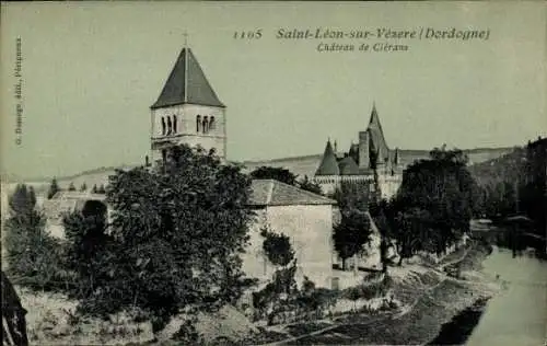 Ak Saint Leon sur Vezere Dordogne, Chateau de Clerans