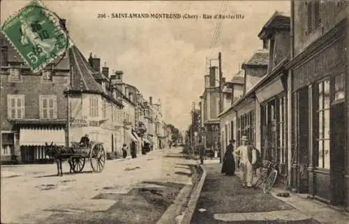 Ak Saint Amand Montrond Cher, Rue d'Austerlitz