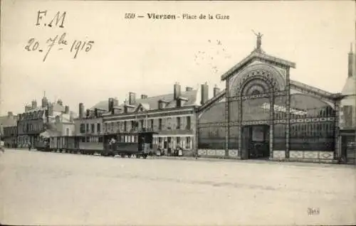 Ak Vierzon Cher, Place de la Gare