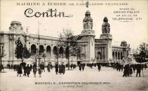 Ak Marseille Bouches du Rhône, Exposition Coloniale 1922, Le Grand Palais