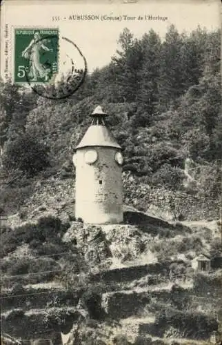 Ak Aubusson Creuse, Uhrenturm