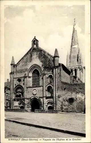 Ak Airvault Deux Sevres, Kirche, Kirchturm