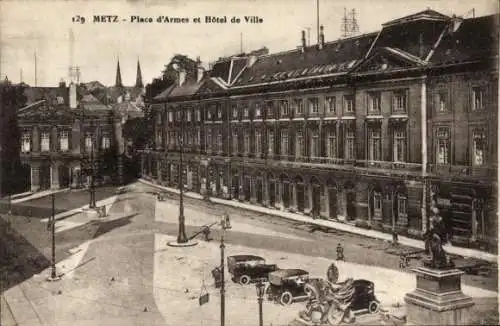 Ak Metz-Moselle, Place d’Armes, Rathaus