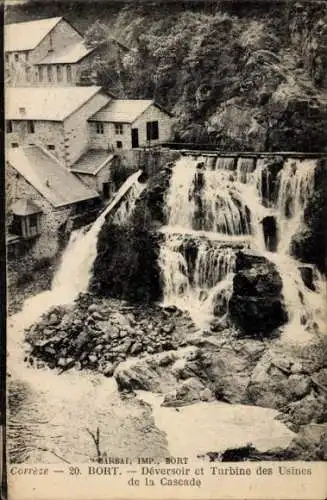 Ak Bort Corrèze, Wehr und Turbine der Cascade-Fabriken