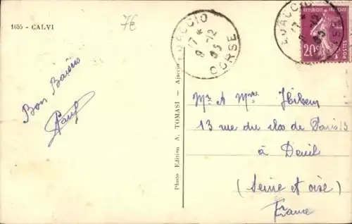 Ak Calvi Plage Haute Corse, Totalansicht