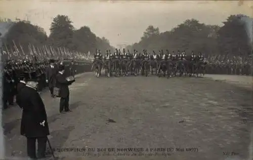 Ak Paris XVI Passy, Empfang des Königs von Norwegen am 27. Mai 1907