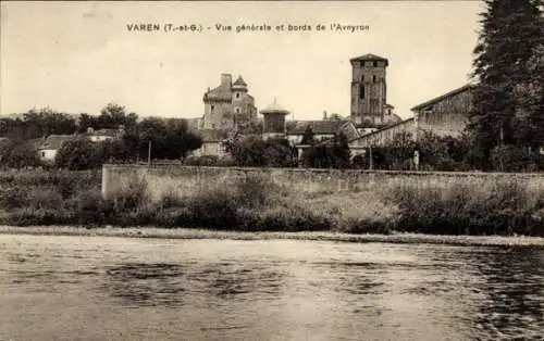 Ak Varen Tarn et Garonne, Vue generale, bords de l'Aveyron