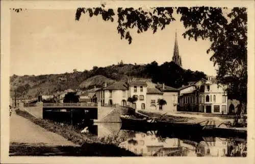 Ak Moissac Tarn et Garonne, Kanalbecken, Brücke der Kastanienbäume