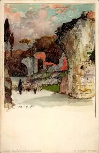 Künstler Litho Wielandt, Manuel, Cimiez Alpes Maritimes, Des Ruines