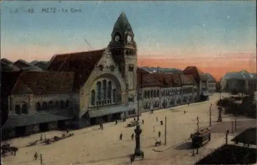 Ak Metz Moselle, Bahnhof