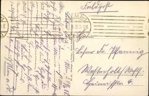 Ak Dalheim Lothringen Moselle, zerstörte Schule, Gemeindehaus