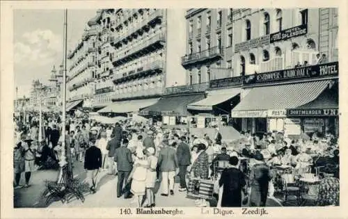 Ak Blankenberghe Westflandern, La Digue, Zeedijk, Hotel